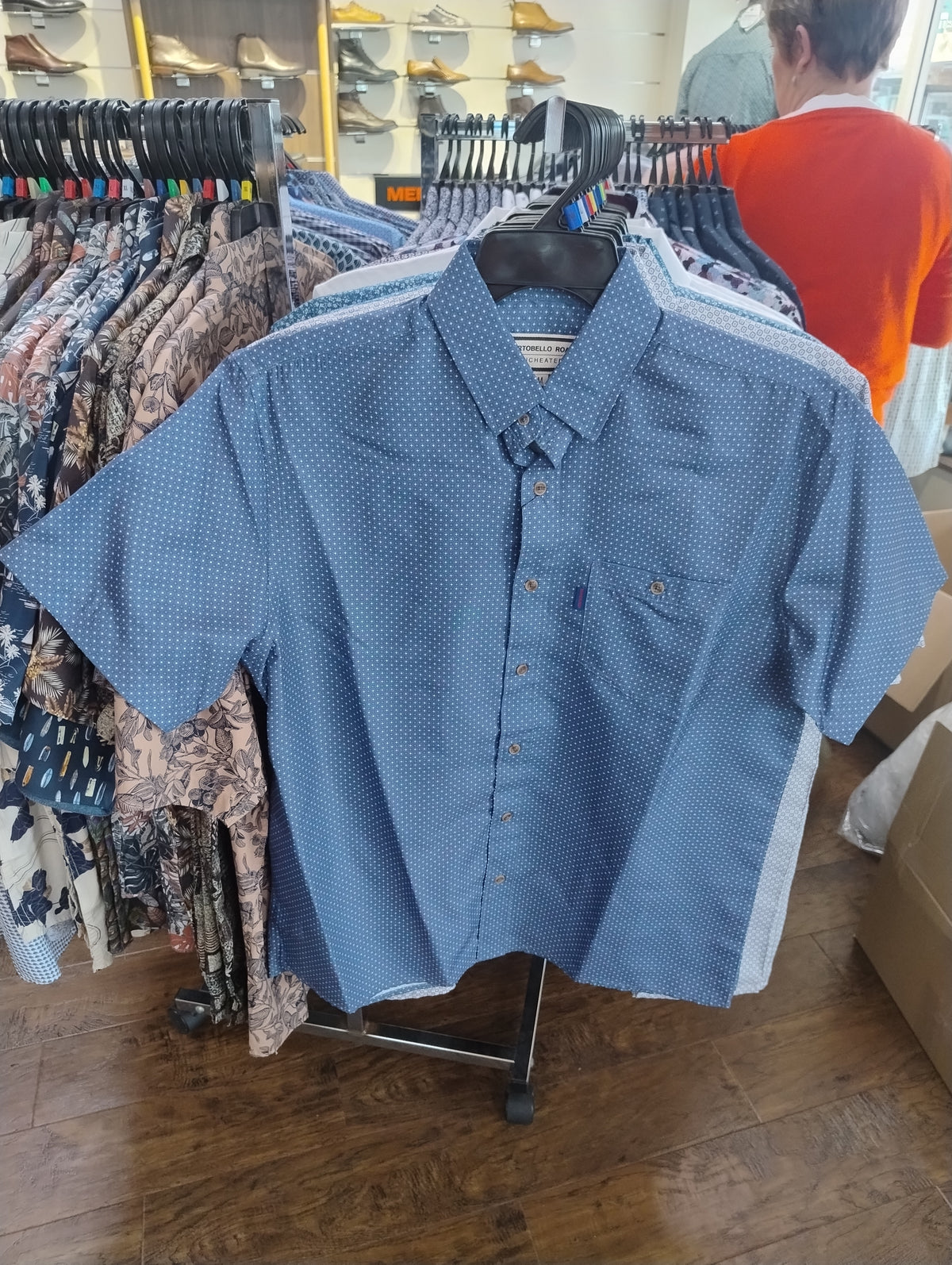 Portobello Road Ironcheater Navy/White Star Short Sleeve Shirt