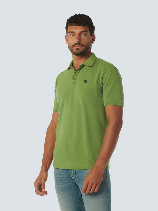 No Excess Polo Pique Garment Dyed Green