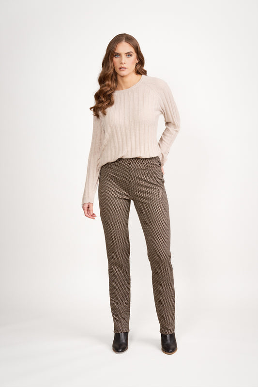 Vassalli Brentwood Slim Leg Full Length Printed Pull On Pant