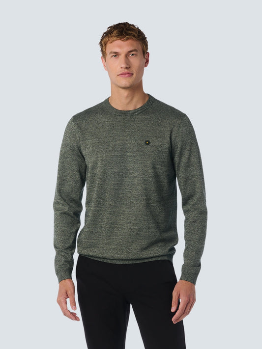 No Excess Crewneck 2 Coloured Melange Pullover - Smoke