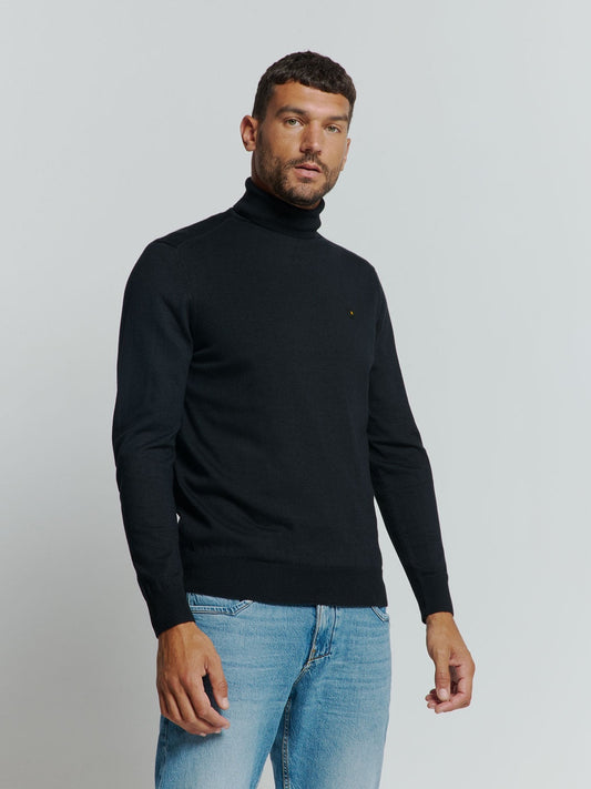 No Excess Navy Rollneck Pullover