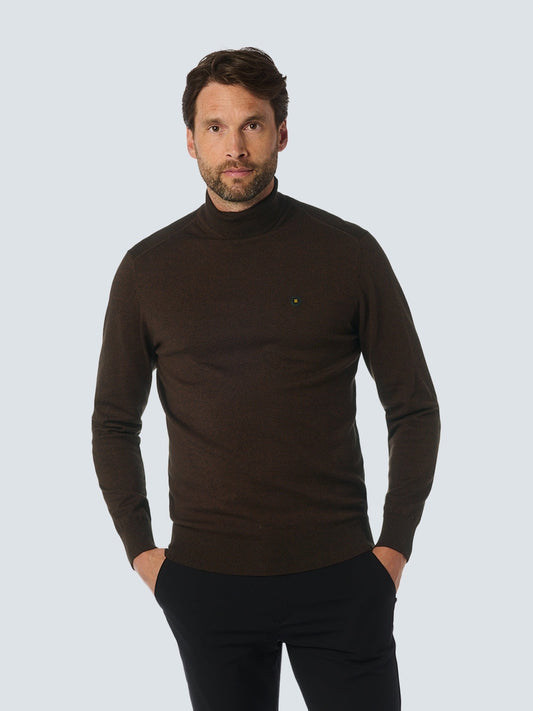 No Excess Brown Rollneck Pullover