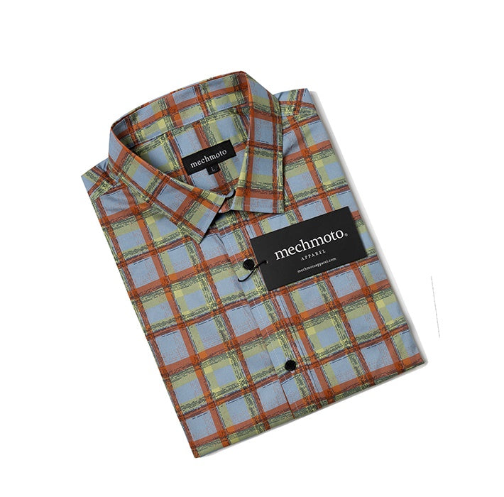 Mechmoto Sky Large Check Short Sleeve Shirt