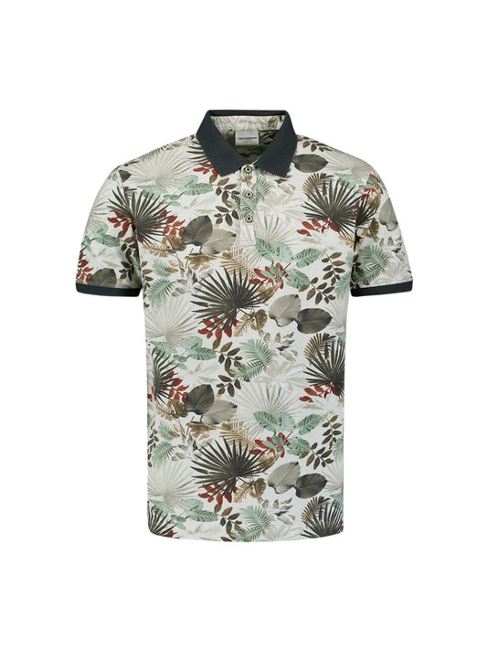 No Excess Pique Polo Allover Print - Green