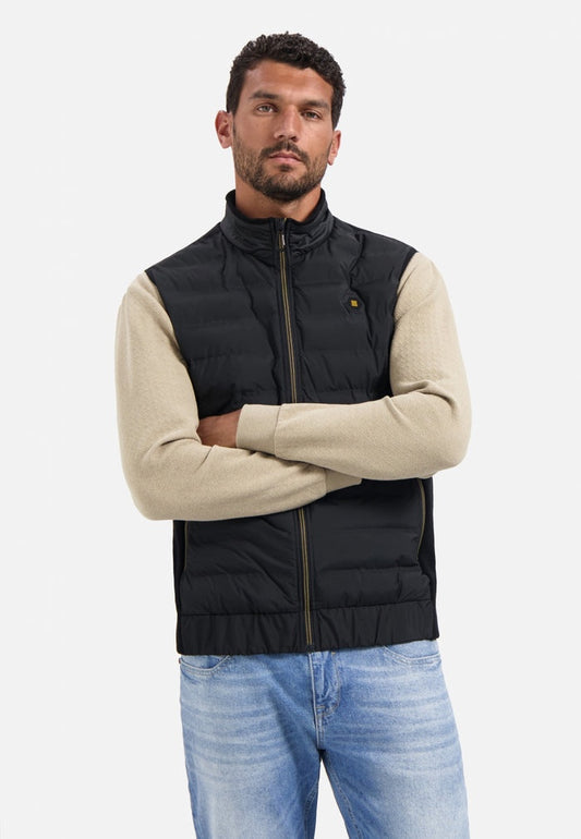 No Excess Bodywarmer with Knit back - Black
