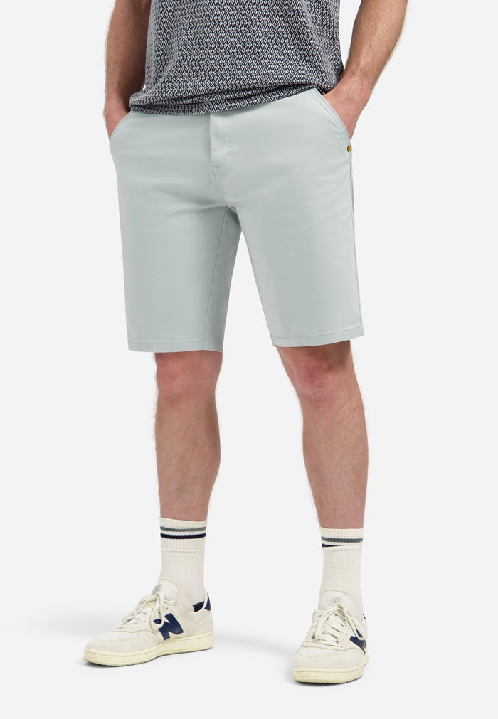 No Excess Garment Dyed Twill Stretch Chino Shorts -  Misty Green