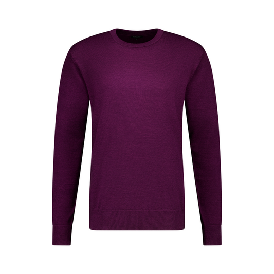 Fields Merino Crew Neck Jumper - Plum Marle