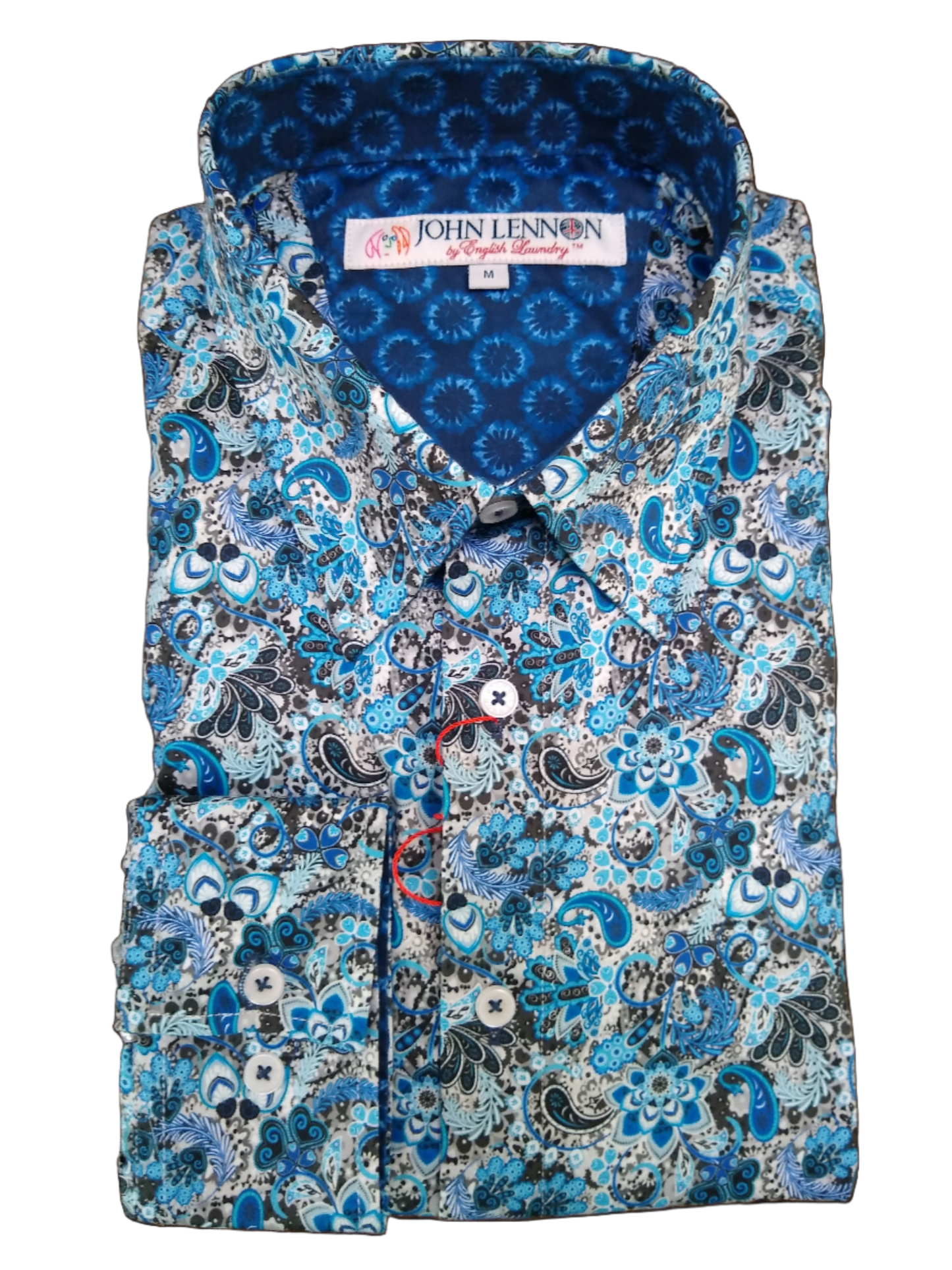 John Lennon Blue and Grey Paisley Multi Long Sleeve Shirt