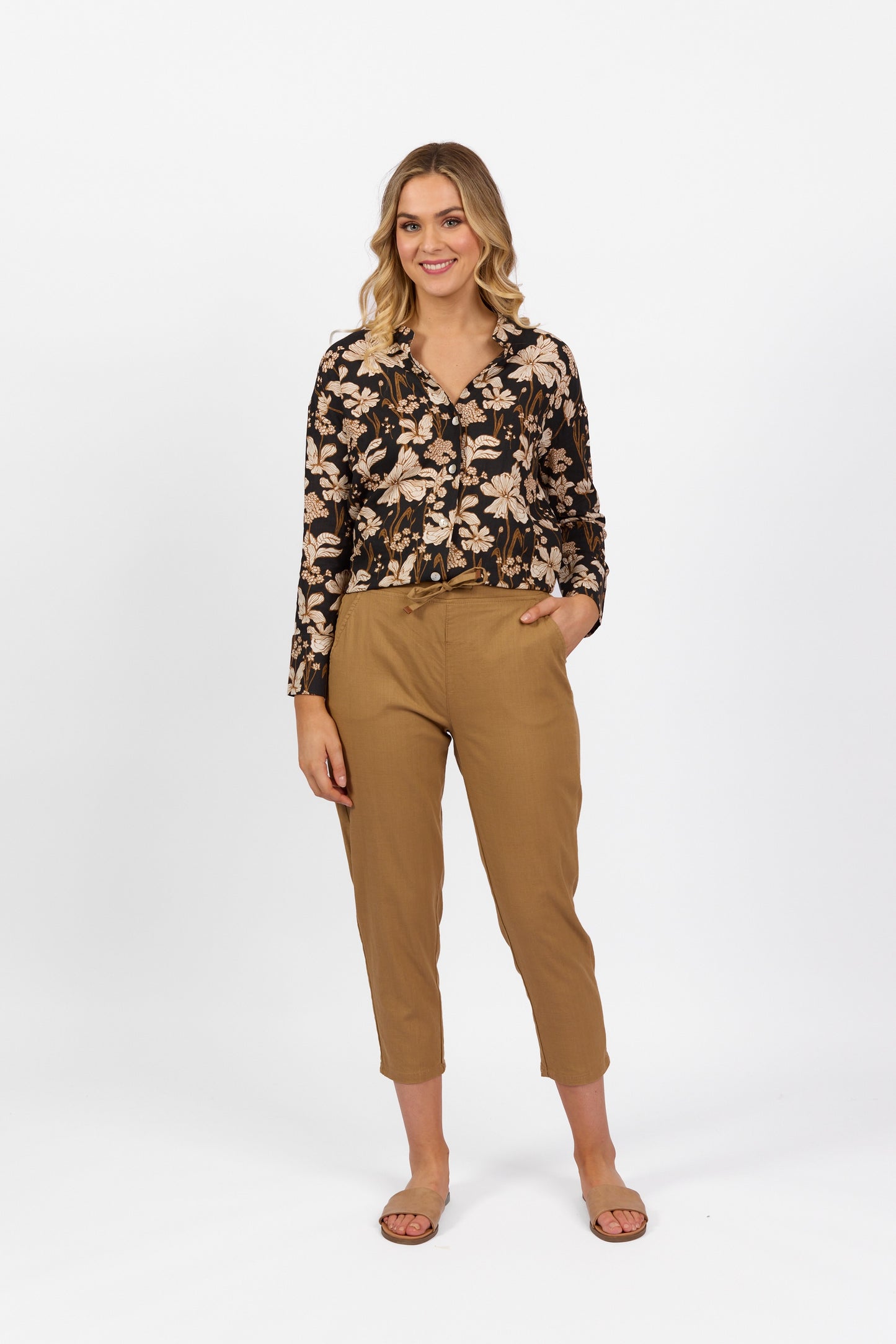 Vassalli Caramel 7/8 Length Skinny Leg Pant