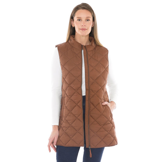 Jump Longline Puffer Vest - Cinnamon