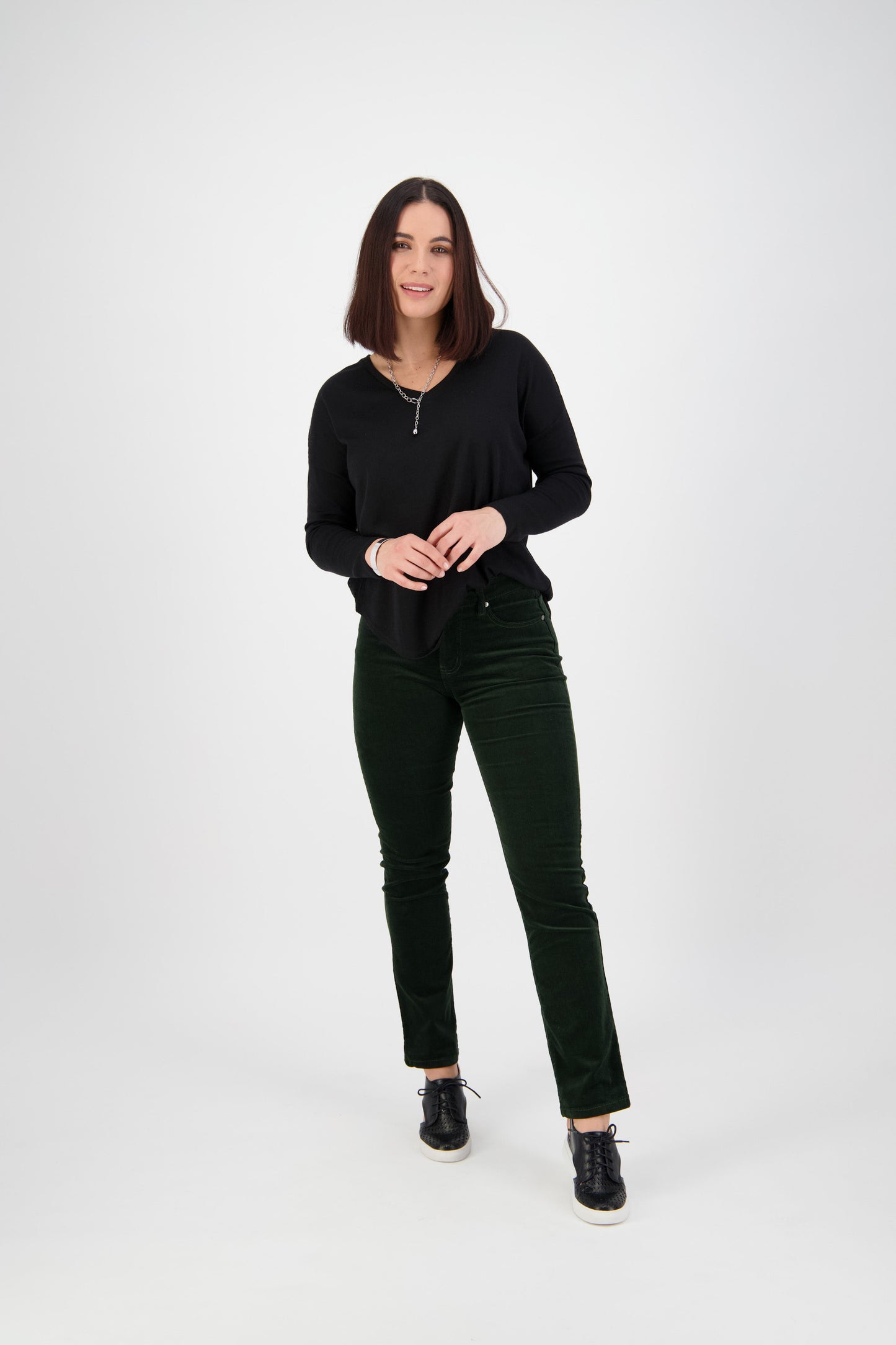 Vassalli Forest Arch Straight Leg Full Length Cord Pant