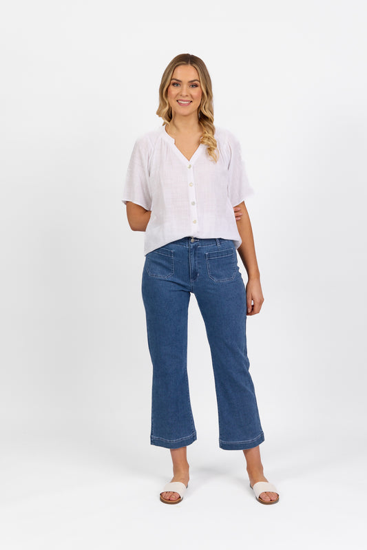 Vassalli Blue Hue Straight Leg Ankle Grazer Jean