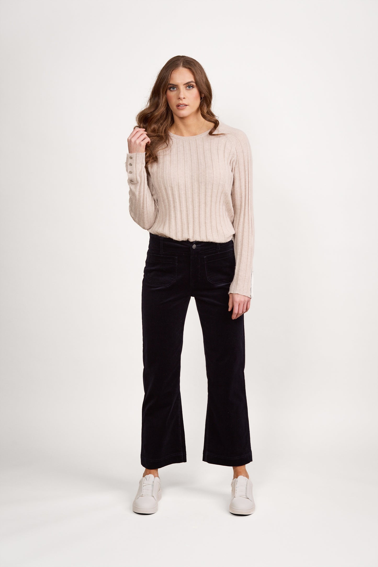 Vassalli Wide Leg Ankle Grazer Pant - Midnight