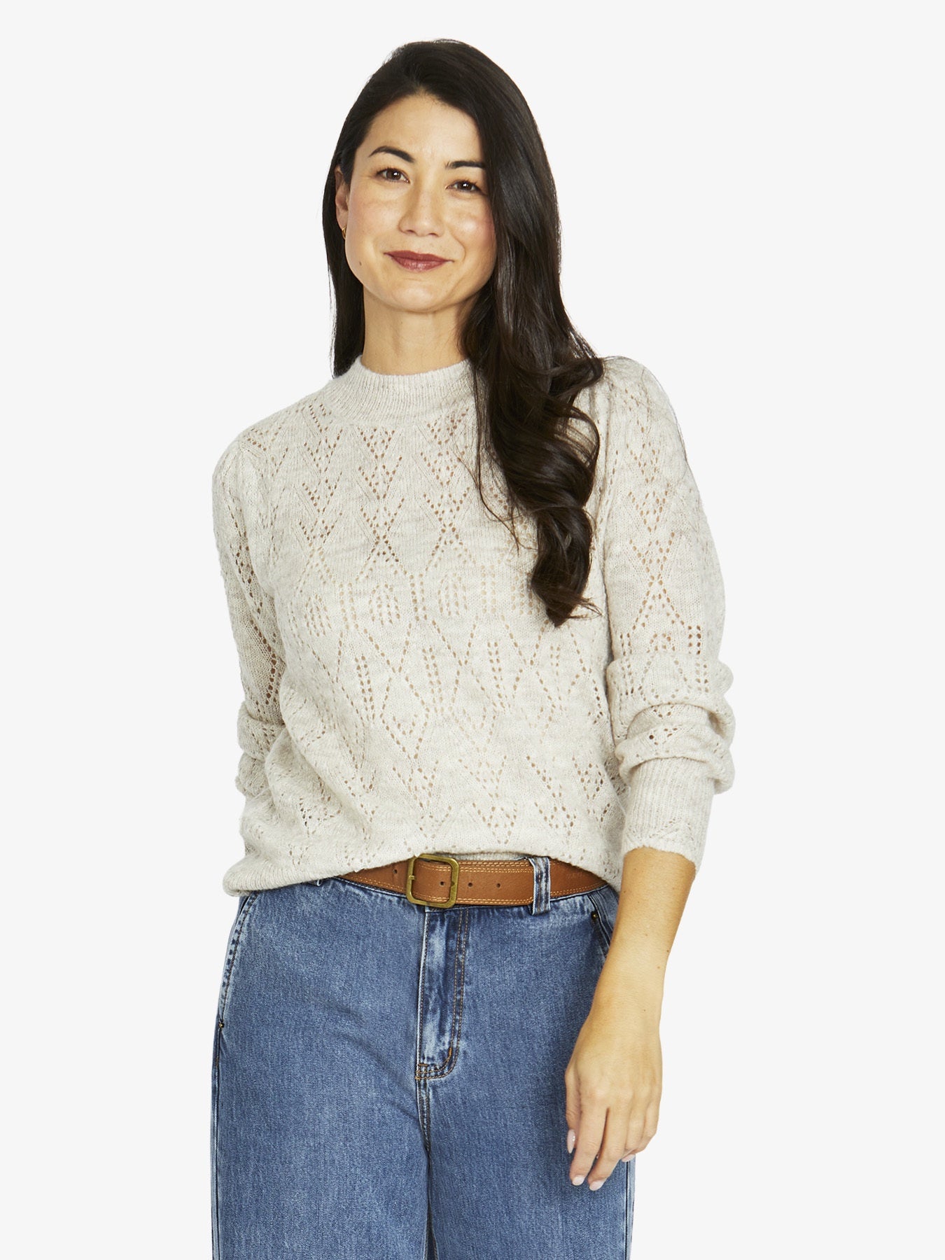 Jump Pointelle Scallop Pullover
