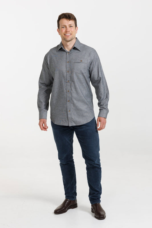 Vonnella Green Double Pocket Long Sleeve Shirt