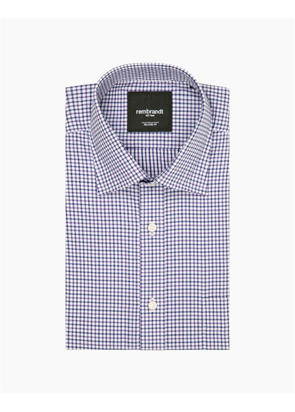 Rembrandt Sinatra Purple & Navy Check Long Sleeve Shirt