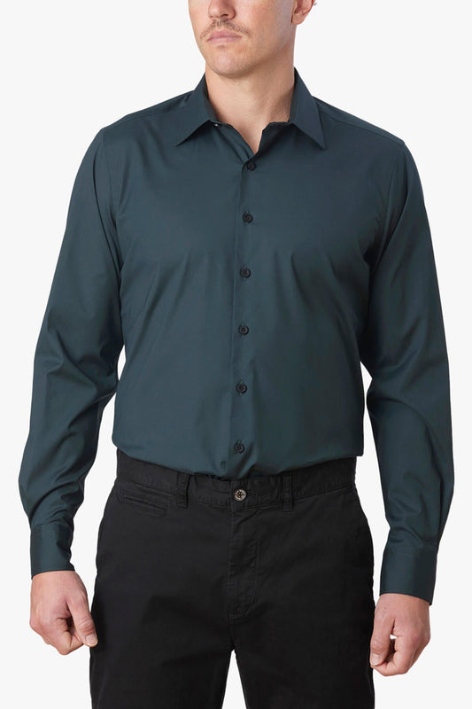 Abelard Prato Stretch Poplin Lichen Long Sleeve Shirt