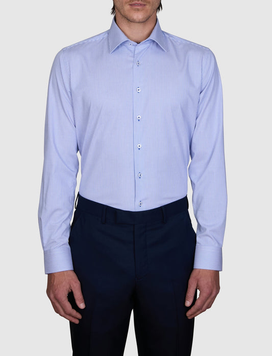 Abelard Bamboo Blend Fine Bengal Stripe - Blueberry