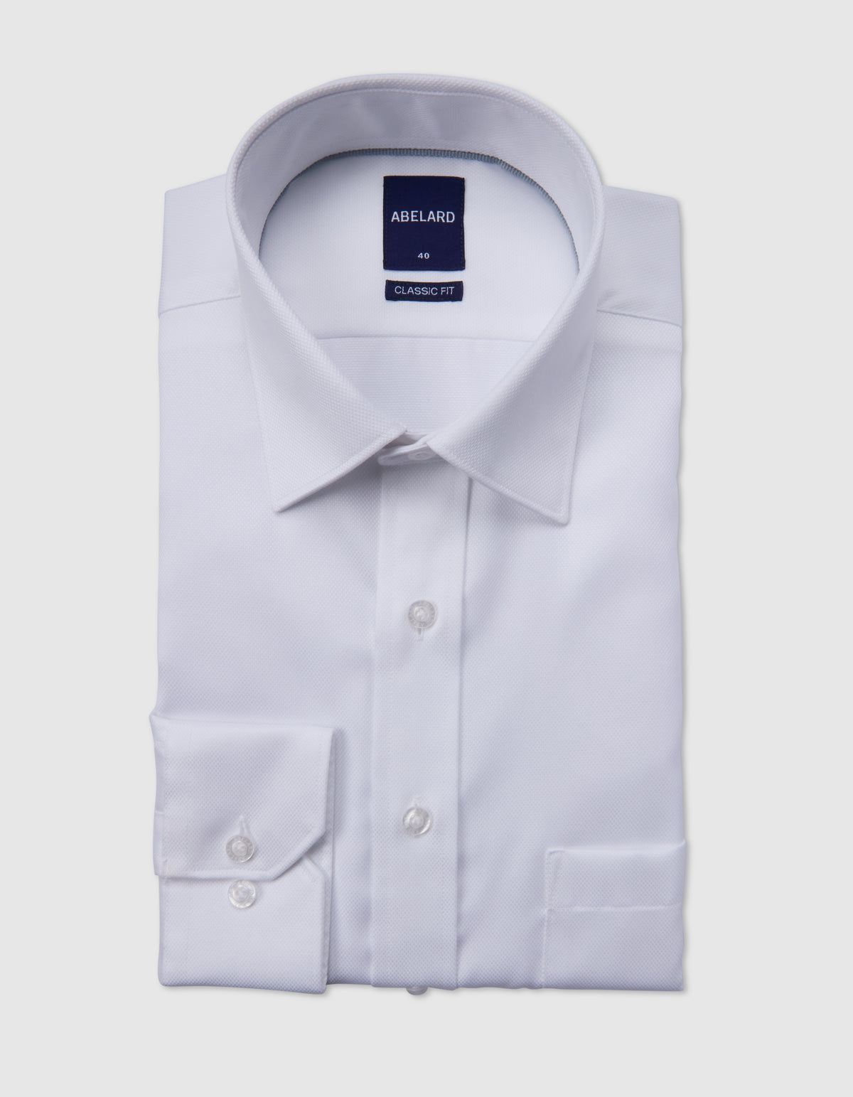 Abelard Antigua Dobby Slim Fit Long Sleeve Shirt - White