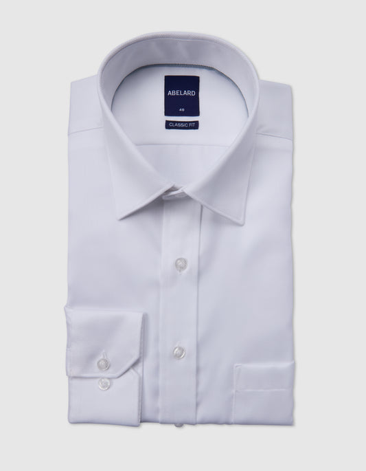Abelard Antigua Dobby Slim Fit Long Sleeve Shirt - White