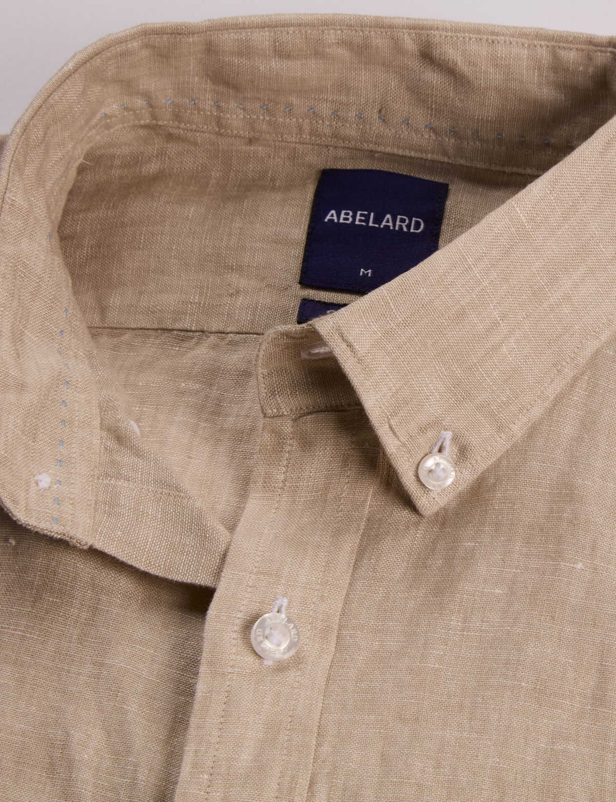 Abelard Platto Pure Linen Long Sleeve Shirt - Stone