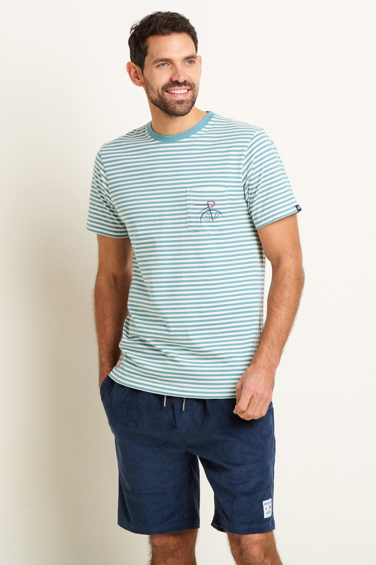 Brakeburn Blue Stripe Pocket T-Shirt