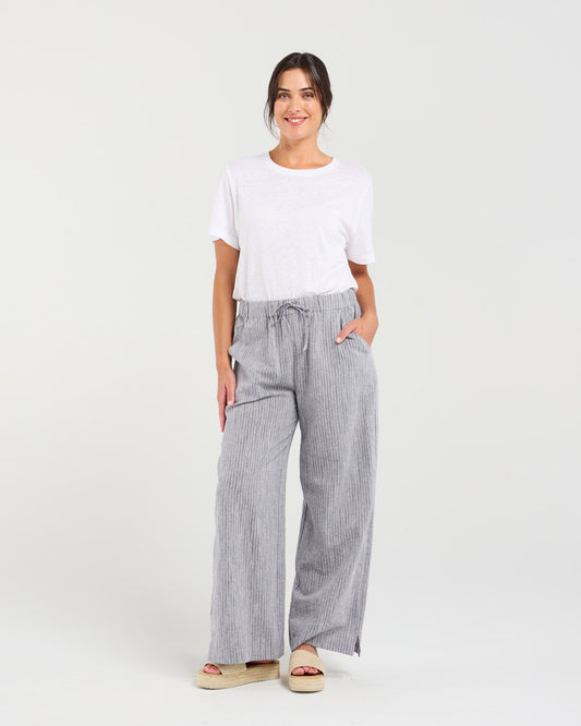 Blackstone Marjie Wide Leg CD Pant-Ink Stripe