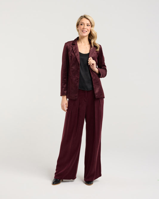 Blackstone Teddy Velvet Blazer - Shiraz Embossed Velvet