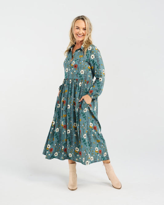 Blackstone Geneva  L/S Dress-Blue Wildflower