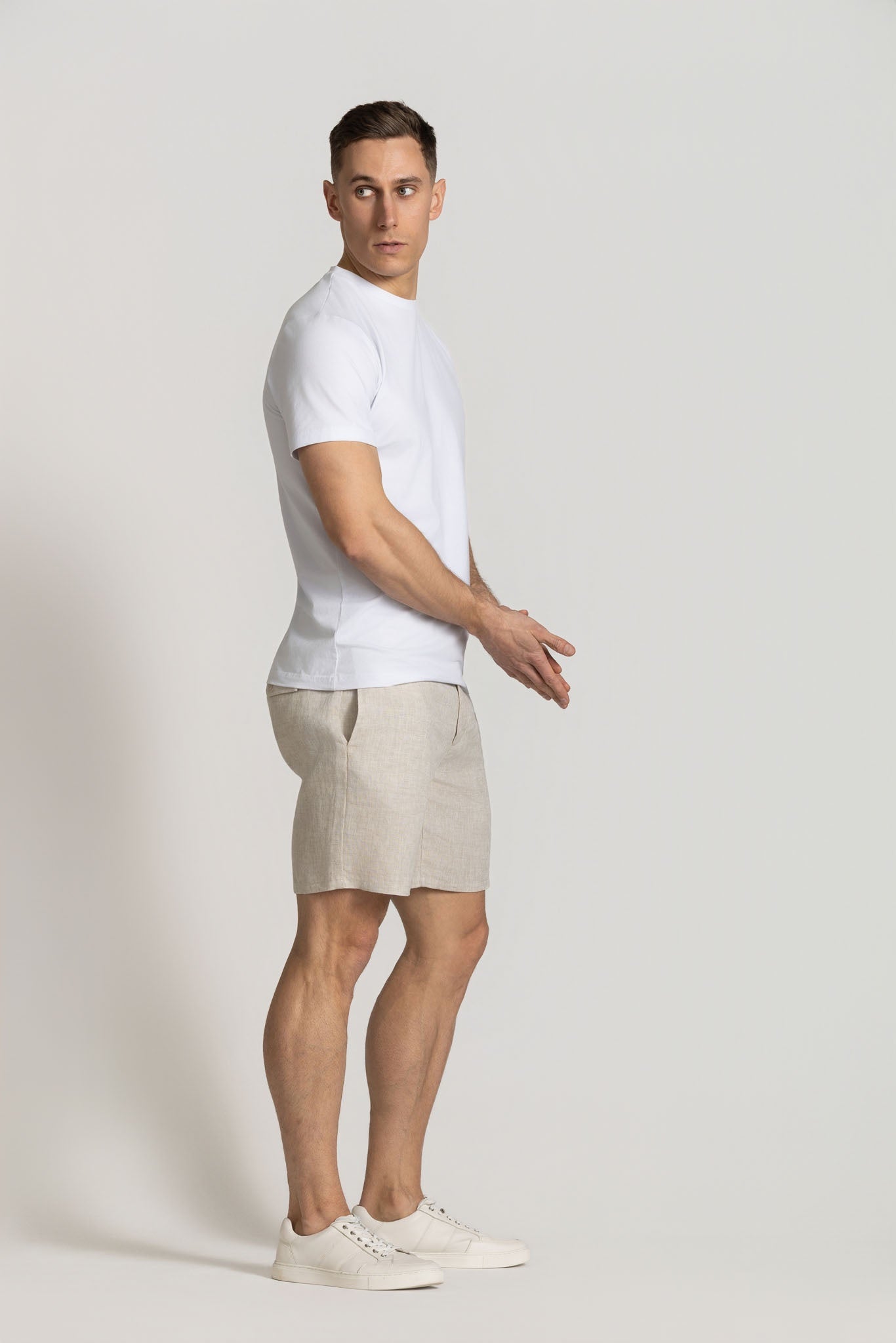 Cutler Matthew Linen Shorts - Oatmeal