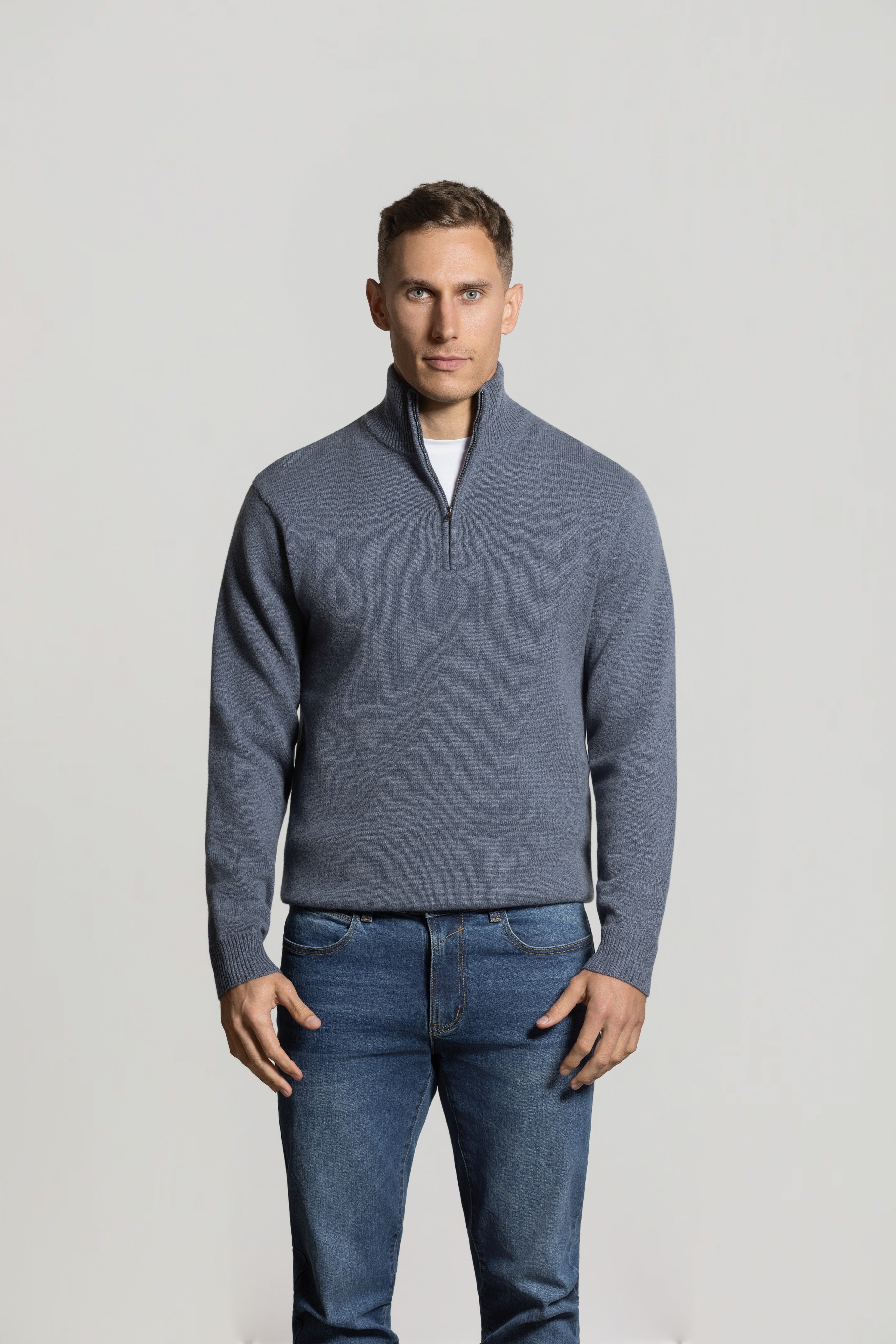 Cutler Robin Half Zip Merino Jumper - Dove – Alexanders Apparel Hastings