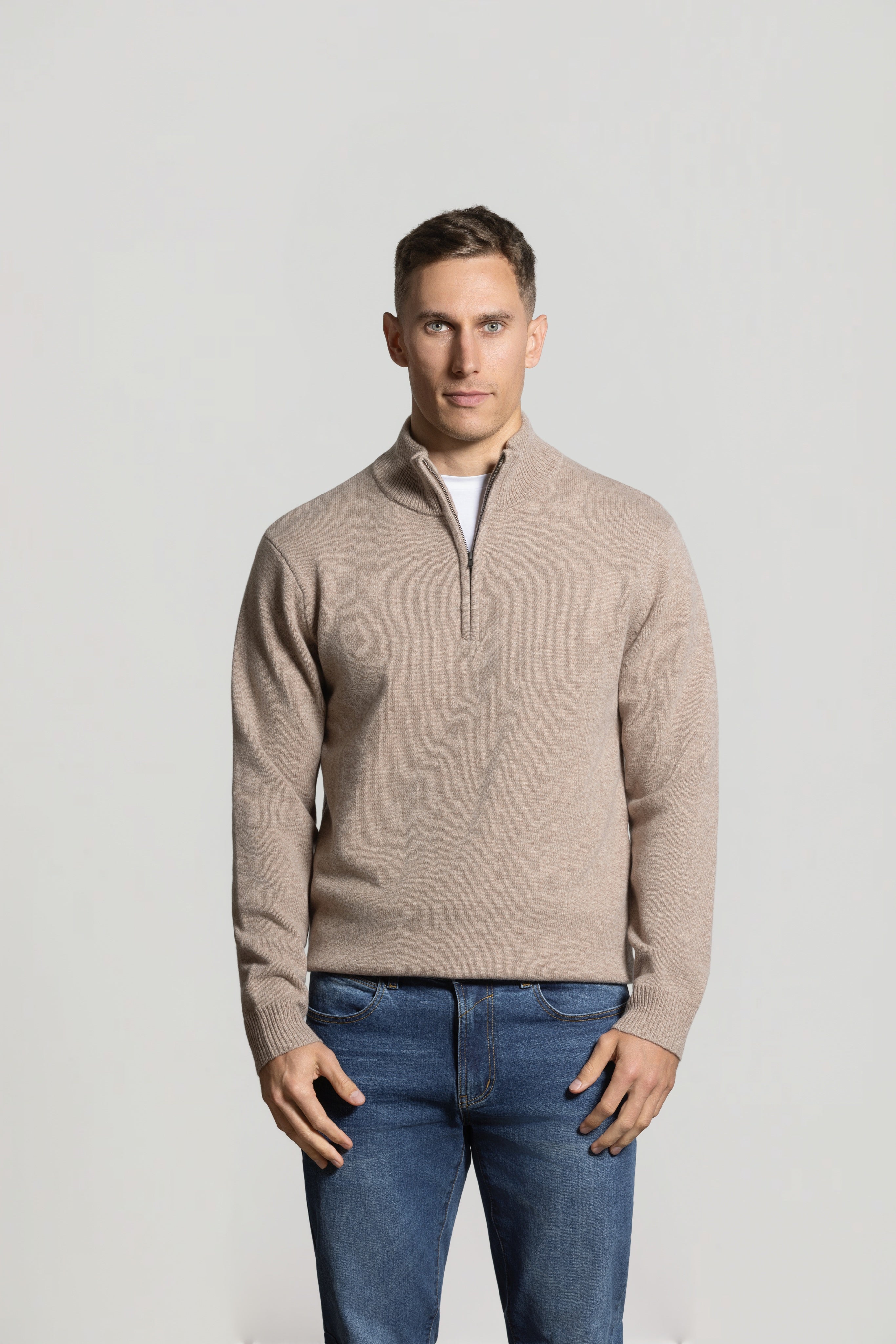 Cutler Robin Half Zip Merino Jumper - Bracken – Alexanders Apparel Hastings