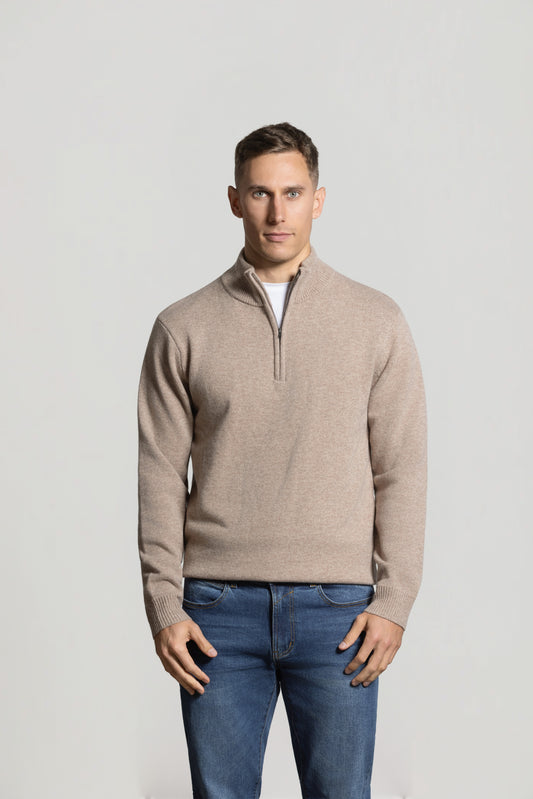 Cutler Robin Half Zip Merino Jumper - Bracken