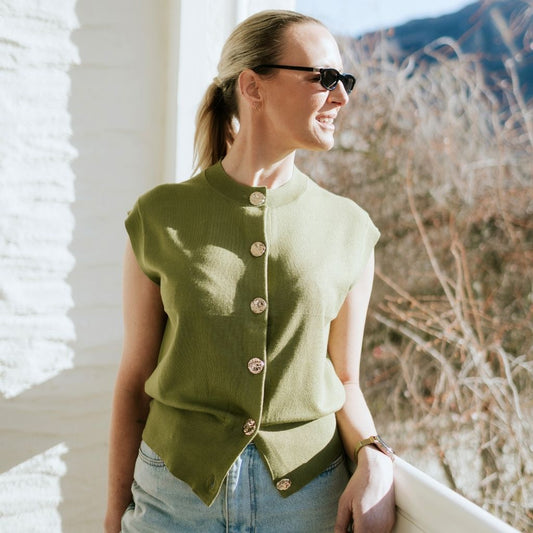 Moke Camilla Sweater Vest - Avocado