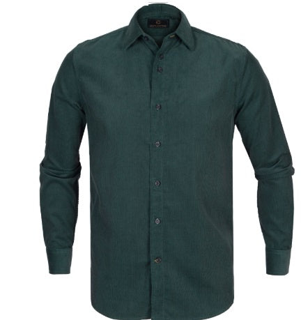 Cutler & Co Blake Fine Cord Long Sleeve Shirt - Evergreen