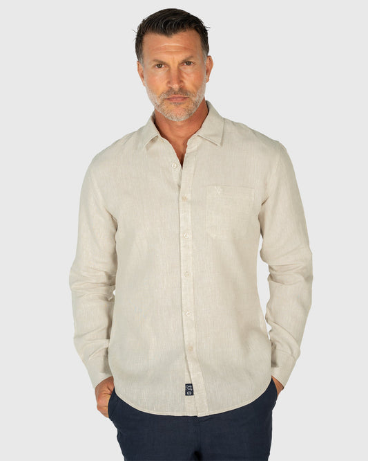 Coast Sand Pure Linen Long Sleeve Shirt