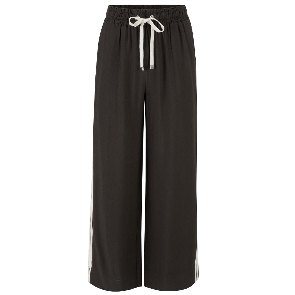 Moke Indiana Wide Leg Track Pants - Chocolate with Cream