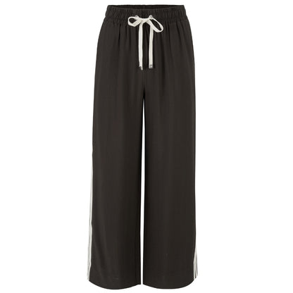 Moke Indiana Wide Leg Track Pants - Chocolate with Cream