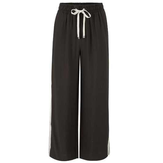 Moke Indiana Wide Leg Track Pants - Chocolate with Cream