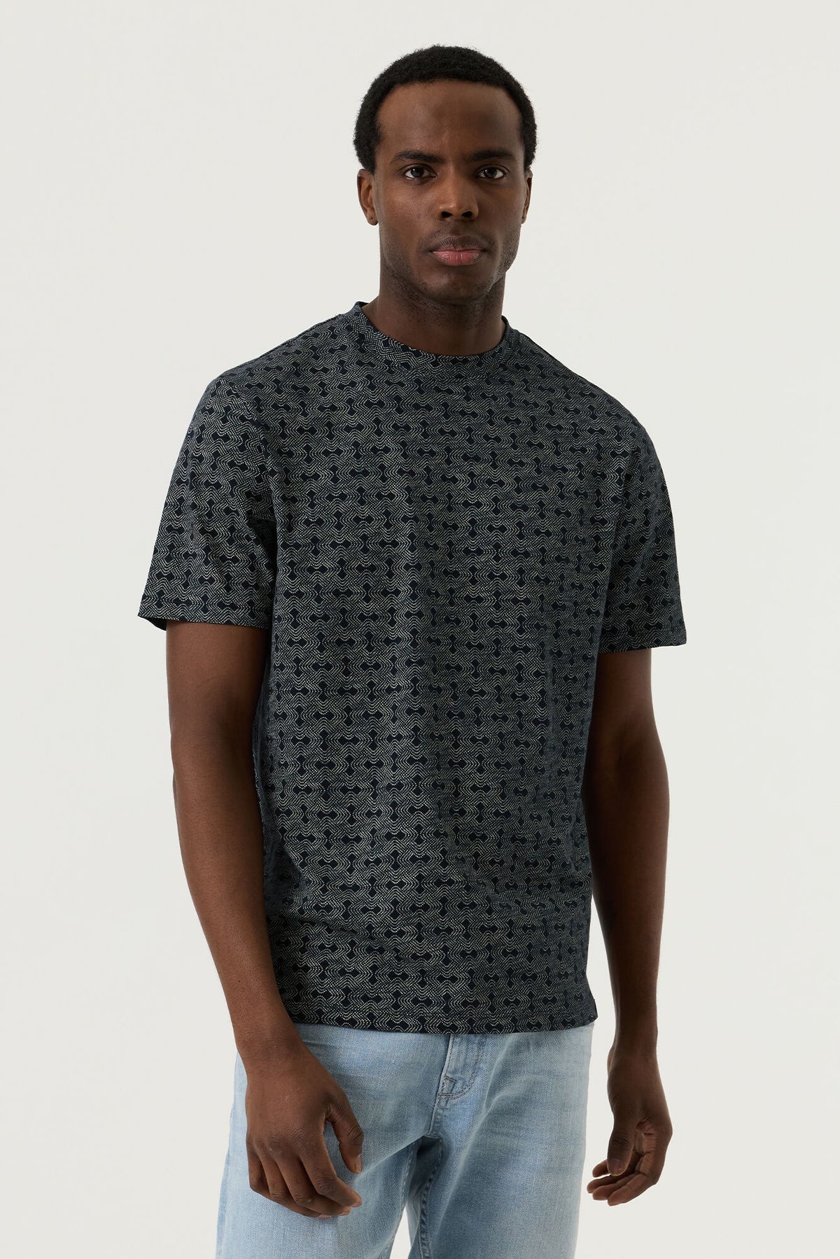 Garcia Short Sleeve Crew Neck T-Shirt - Blue Graphite