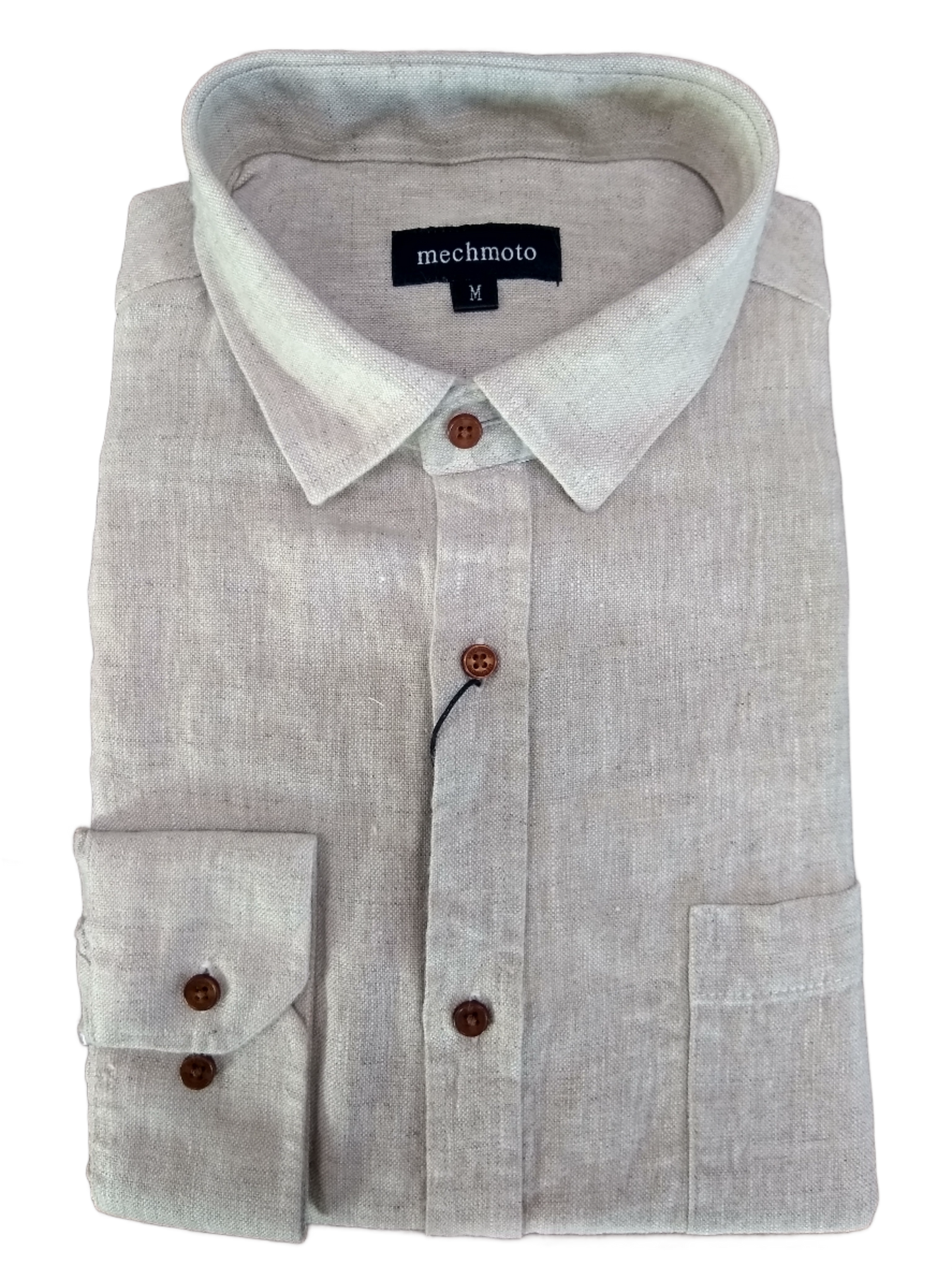 Mechmoto Luxury Linen Long Sleeve Shirt - Natural