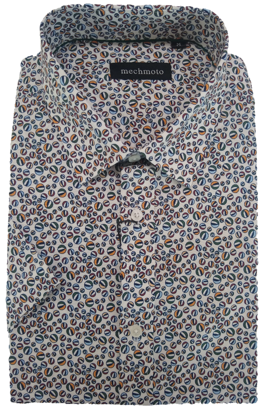 Mechmoto Marble Print Short Sleeve Shirt