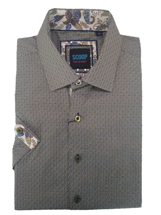 Scoop Larry Olive Short Sleeve Shirt