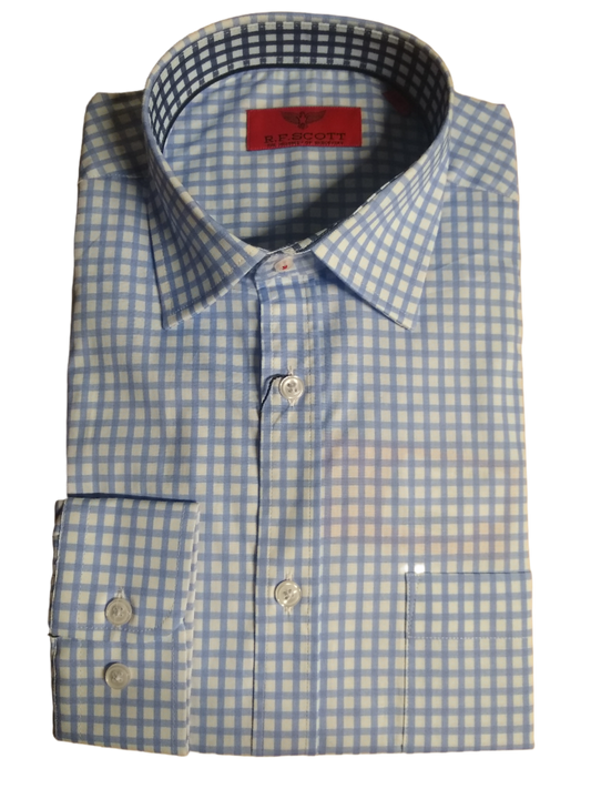 R.F. Scott Fielding Blue Check Long Sleeve Shirt