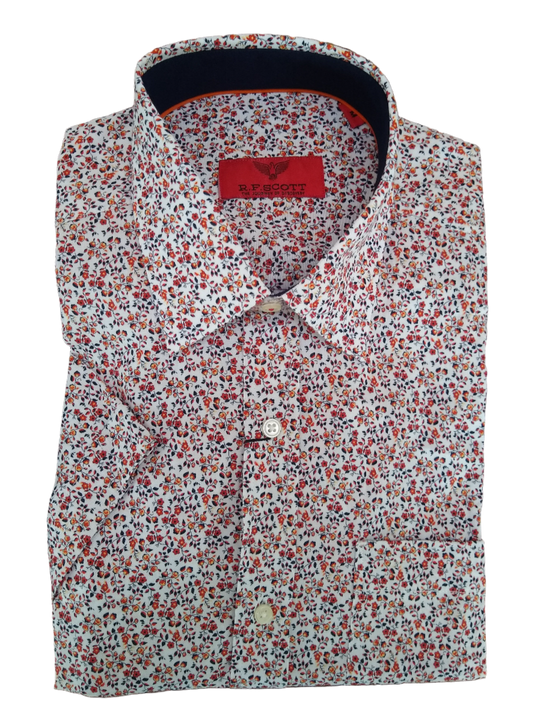 R.F. Scott Fields Red Floral Short Sleeve Shirt