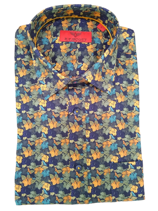 R.F. Scott Fields Saffron Leaf Short Sleeve Shirt