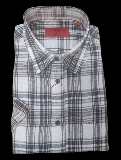 RF Scott Fields Linen Cotton Short Sleeve Shirt - Surf