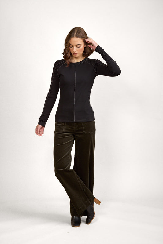 Knewe Alex Top - Black/Charcoal