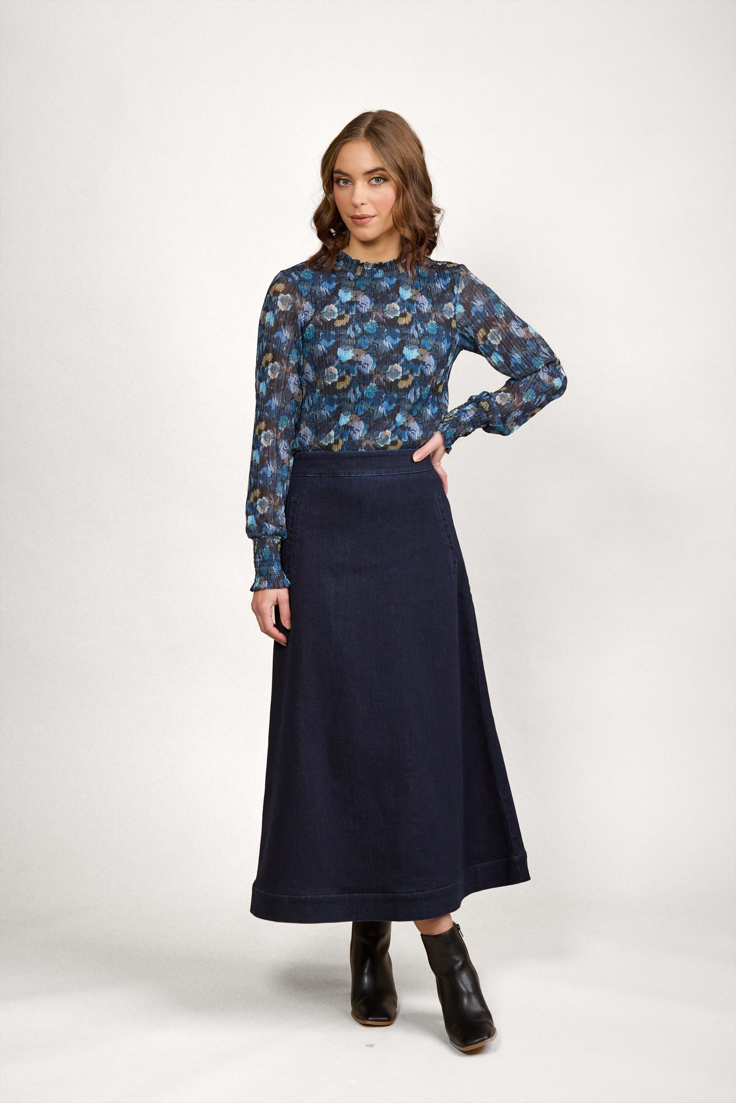 Knewe Perry Skirt - Ink Denim