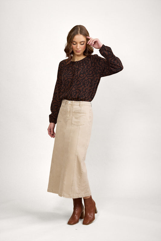 Knewe Cooper Skirt - Oat Denim